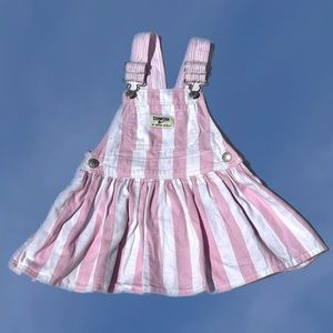 Pink stripe Oshkosh overall dress size 18 months